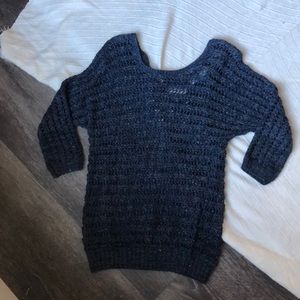 INC Blue Chunky Knit Sweater With Sequins